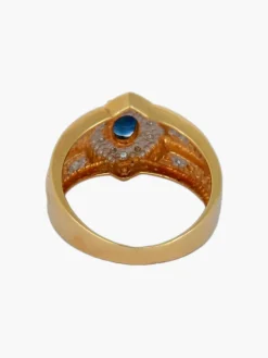 BAGUE SAPHIR OR JAUNE ET DIAMANTS