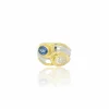 Bague saphir ovale et diamant vers 1980