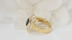 Bague saphir ovale et diamants