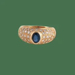 Bague Saphir pavage Diamants