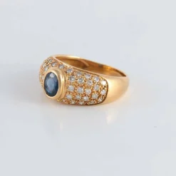 Bague Saphir pavage Diamants