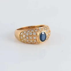 Bague Saphir pavage Diamants