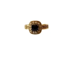 Bague Saphir perles