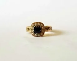 Bague Saphir perles