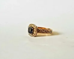 Bague Saphir perles