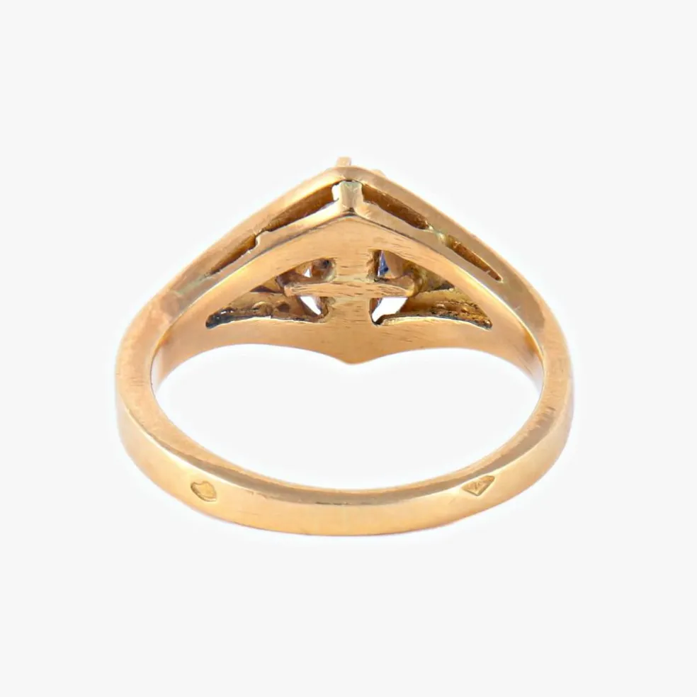 Bague Saphir Perles Diamants