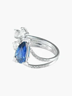 Bague Saphir poire et Diamants