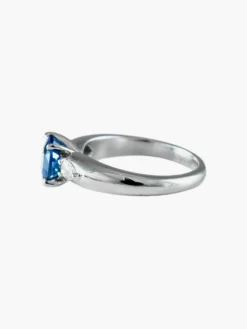 Bague Saphir rond et Diamants