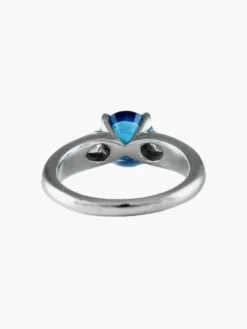 Bague Saphir rond et Diamants