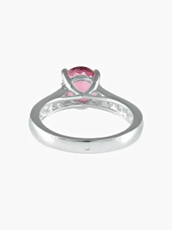 Bague saphir rose brillant or blanc