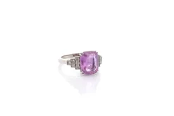 Bague saphir rose de 5,08cts et diamants