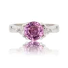 Bague saphir rose diamants troidia