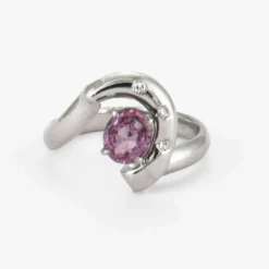 Bague Saphir rose Diamants