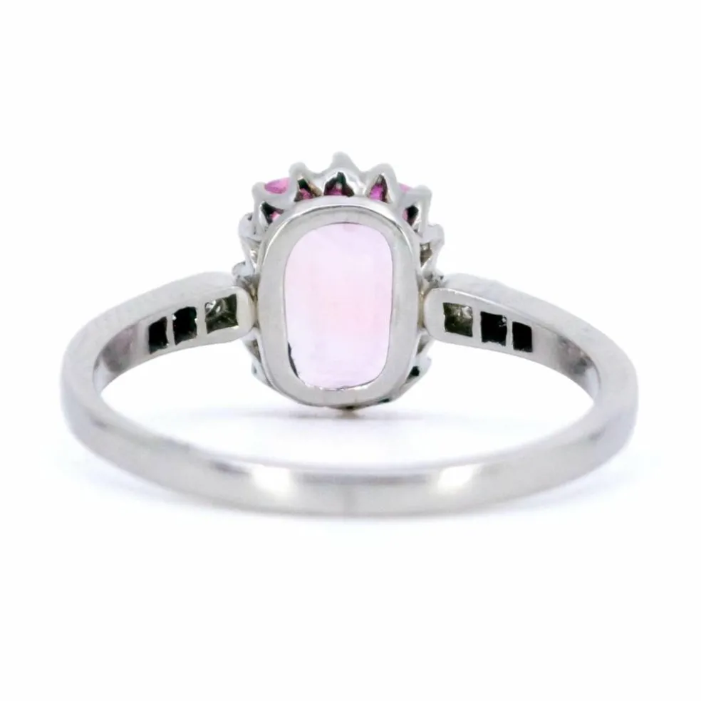 Bague Saphir Rose, Diamant, Platine