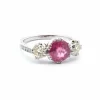 Bague saphir rose et diamants