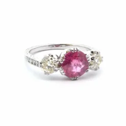 Bague saphir rose et diamants