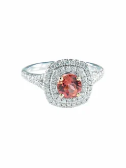 Bague Saphir rose et Diamants