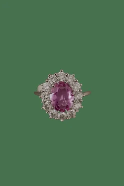 Bague saphir rose et diamant