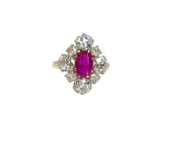 Bague saphir rose et diamants