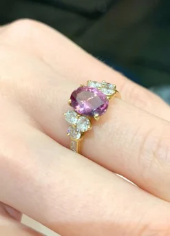 Bague Saphir rose et Diamants