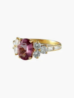 Bague Saphir rose et Diamants