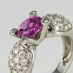 Bague Saphir rose et Diamants
