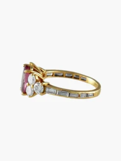 Bague Saphir rose et Diamants