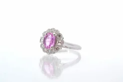 Bague saphir rose et diamants