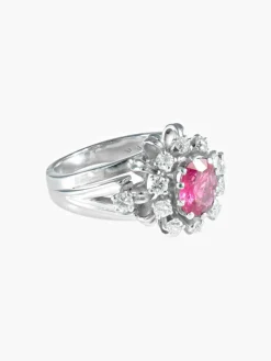 Bague Saphir rose et Diamants