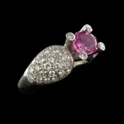 Bague Saphir rose et Diamants