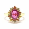 Bague saphir rose, saphirs, diamants