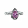 Bague Saphir rose taille poire