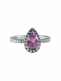 Bague Saphir rose taille poire