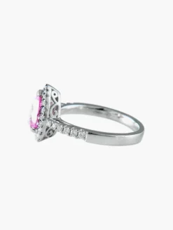 Bague Saphir rose taille poire