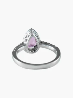 Bague Saphir rose taille poire