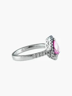 Bague Saphir rose taille poire