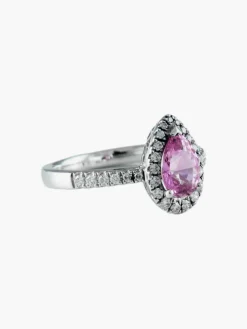 Bague Saphir rose taille poire