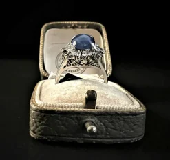Bague Saphir étoilé Diamants
