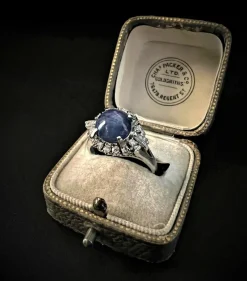 Bague Saphir étoilé Diamants