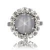 Bague saphir étoilé et diamants