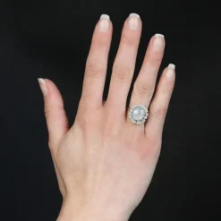 Bague saphir étoilé et diamants