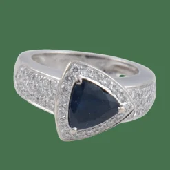 Bague Saphir Trillion Diamants