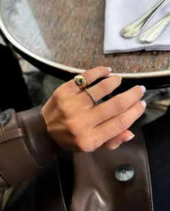 Bague saphir vert taille poire