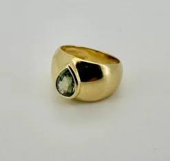 Bague saphir vert taille poire