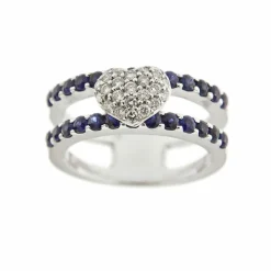 Bague saphirs diamants