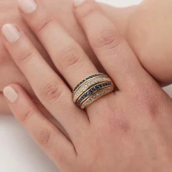 Bague saphirs diamants