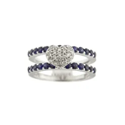Bague saphirs diamants