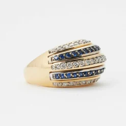 Bague saphirs diamants