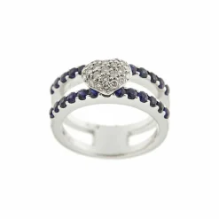 Bague saphirs diamants