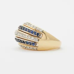 Bague saphirs diamants